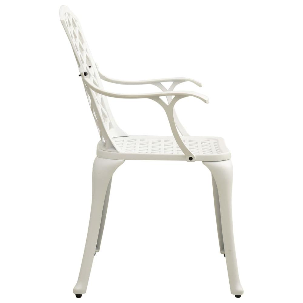 vidaXL Garden Chairs 2 pcs Cast Aluminum White 5574. Picture 4
