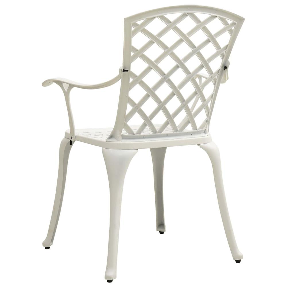 vidaXL Garden Chairs 2 pcs Cast Aluminum White 5574. Picture 5
