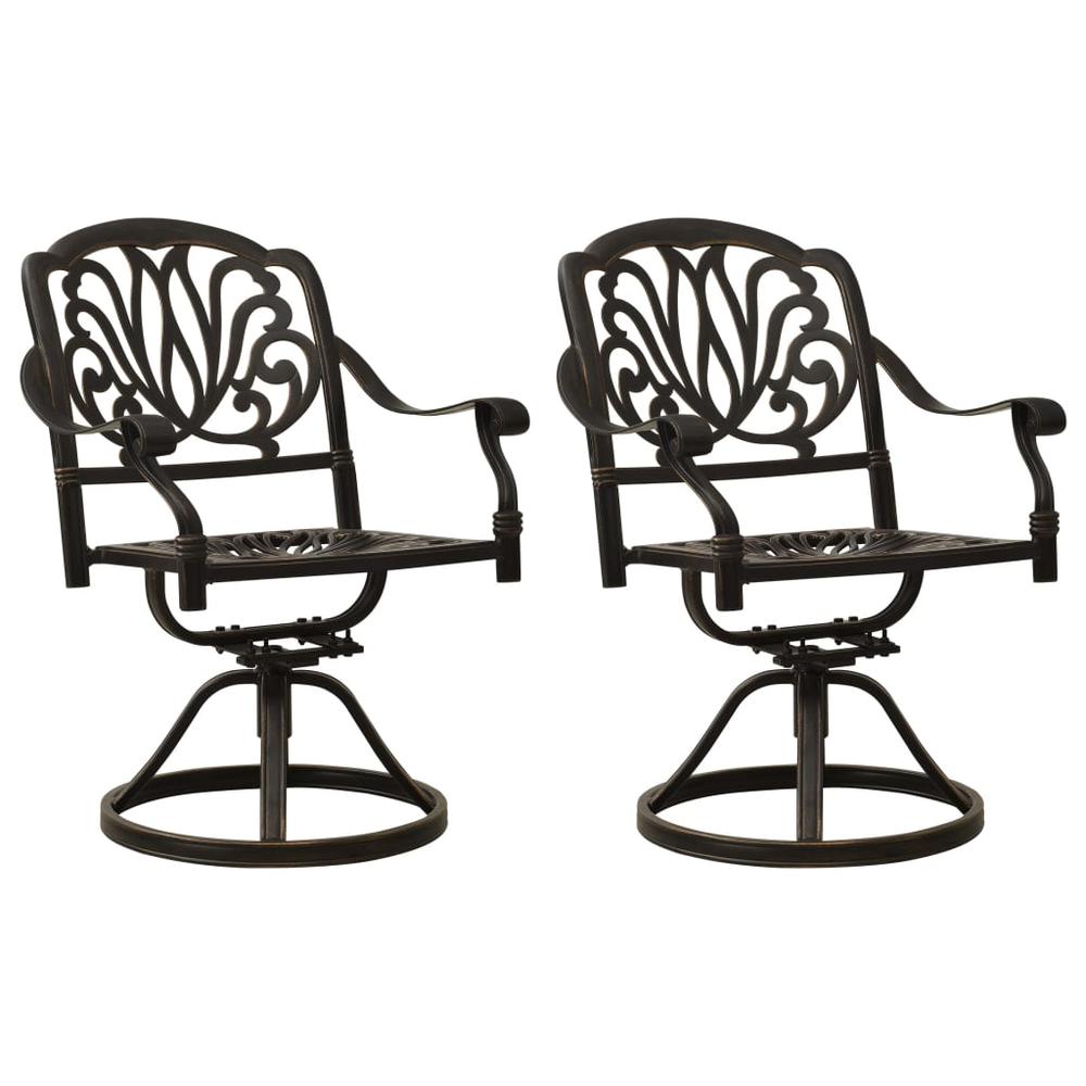 vidaXL Swivel Garden Chairs 2 pcs Cast Aluminum Bronze 5576. The main picture.
