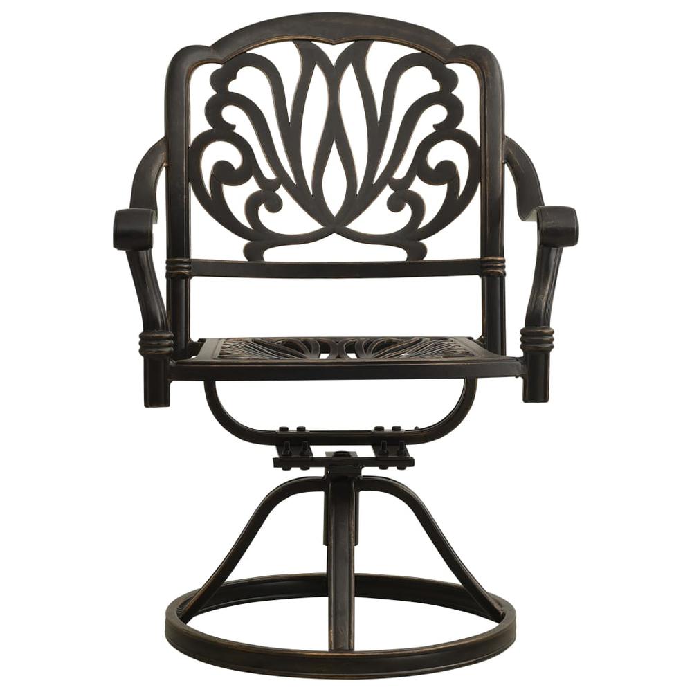 vidaXL Swivel Garden Chairs 2 pcs Cast Aluminum Bronze 5576. Picture 3