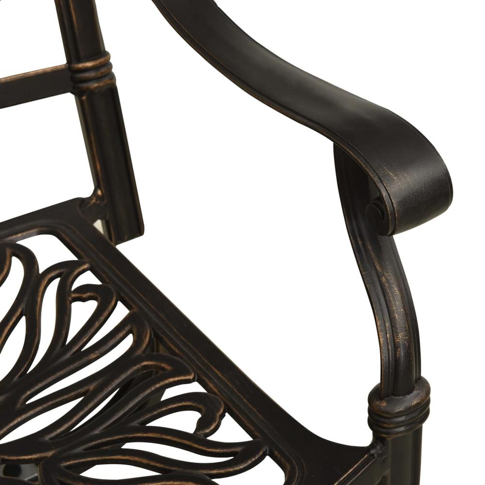 vidaXL Swivel Garden Chairs 2 pcs Cast Aluminum Bronze 5576. Picture 6