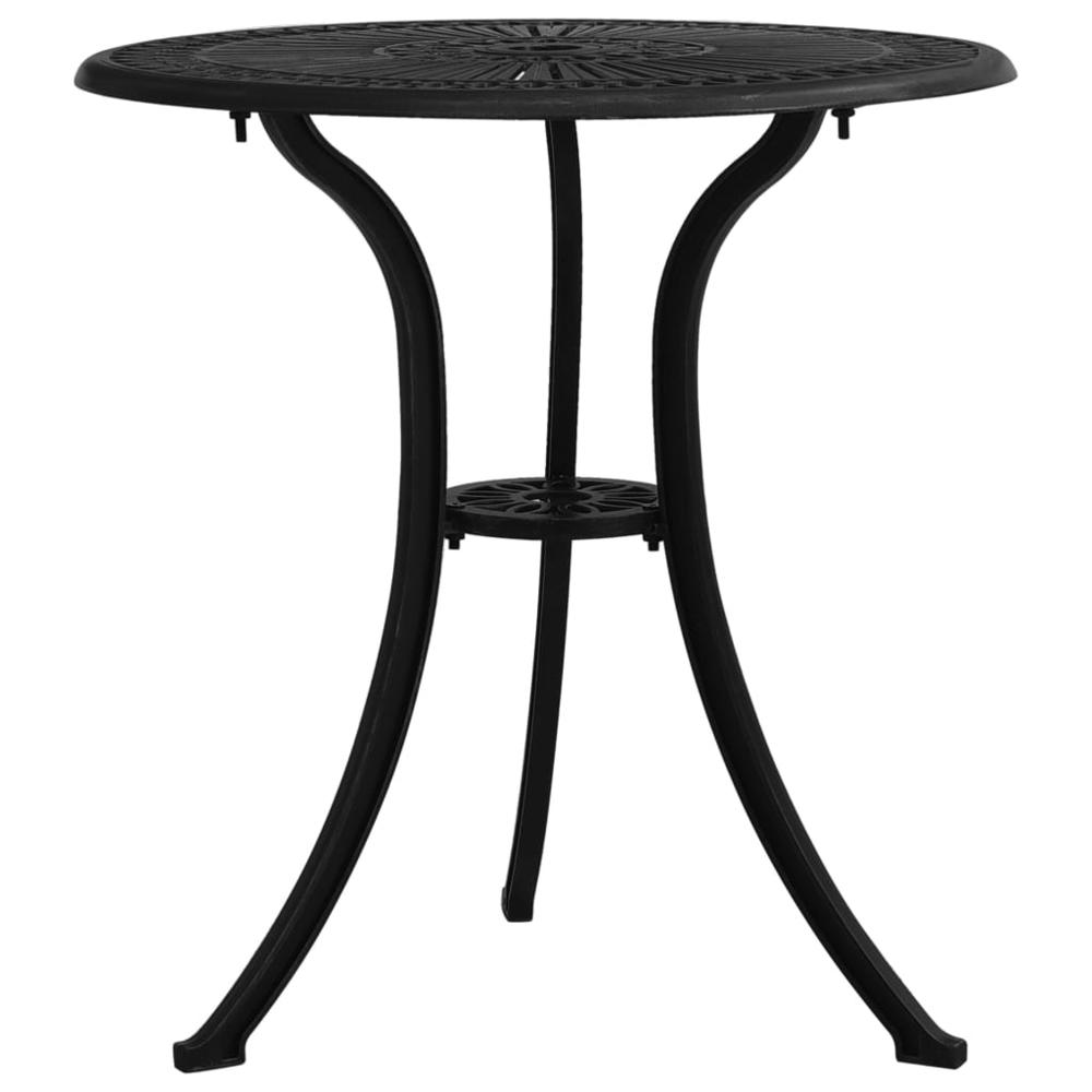 vidaXL Garden Table Black 24.4"x24.4"x25.6" Cast Aluminum 5580. Picture 1