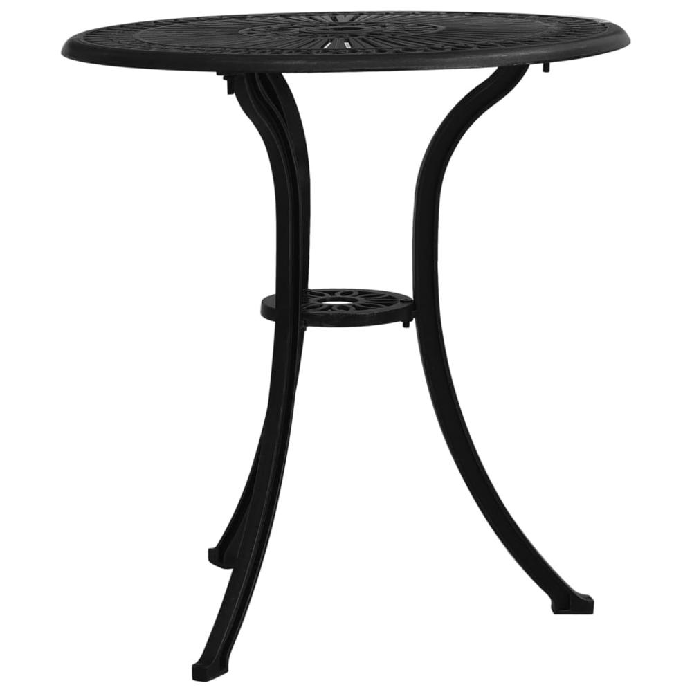 vidaXL Garden Table Black 24.4"x24.4"x25.6" Cast Aluminum 5580. Picture 2