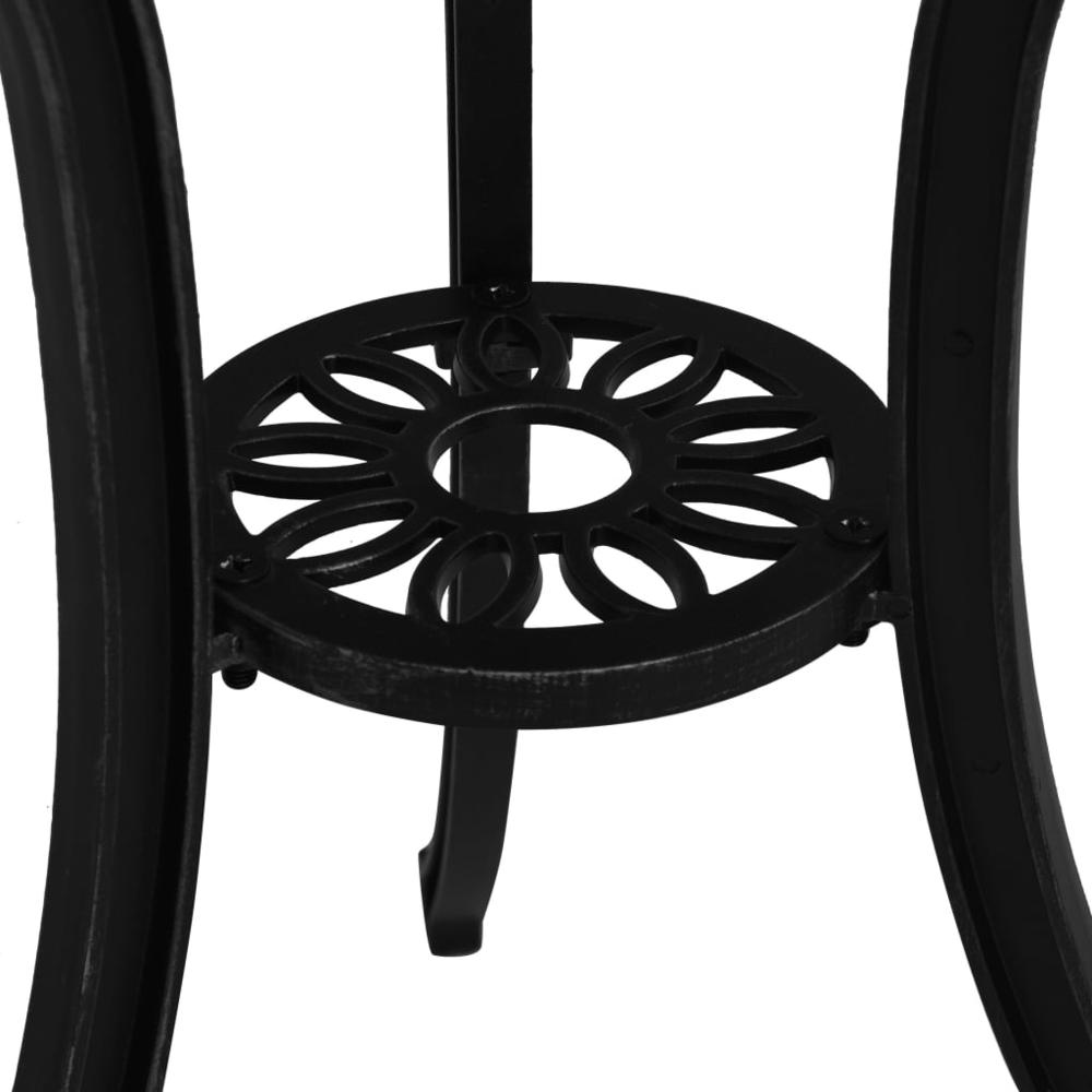 vidaXL Garden Table Black 24.4"x24.4"x25.6" Cast Aluminum 5580. Picture 5