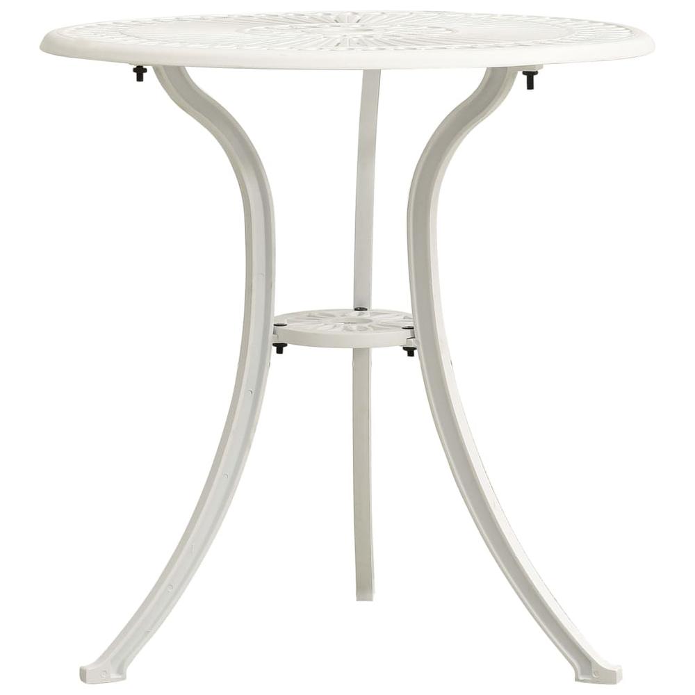 vidaXL Garden Table White 24.4"x24.4"x25.6" Cast Aluminum 5581. Picture 1