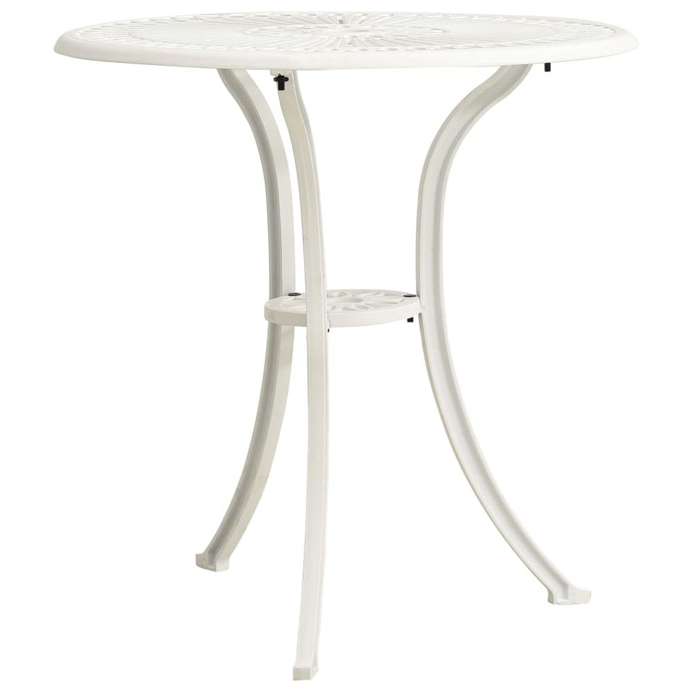vidaXL Garden Table White 24.4"x24.4"x25.6" Cast Aluminum 5581. Picture 2
