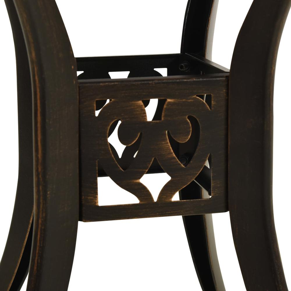 vidaXL Garden Table Bronze 30.7"x30.7"x28.3" Cast Aluminum 5582. Picture 4