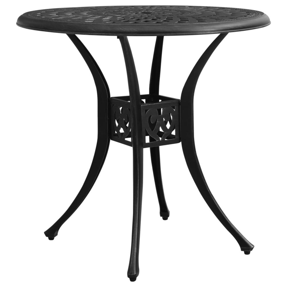 vidaXL Garden Table Black 30.7"x30.7"x28.3" Cast Aluminum 5583. Picture 1