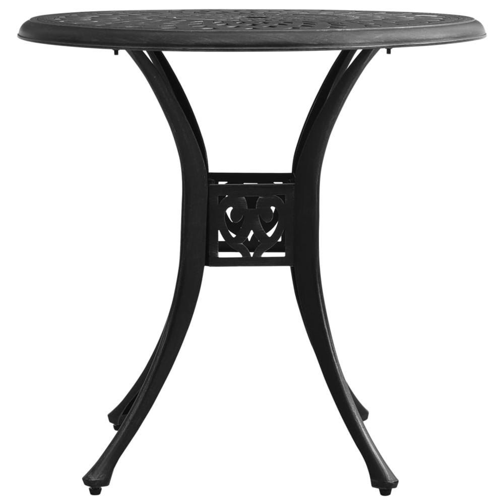 vidaXL Garden Table Black 30.7"x30.7"x28.3" Cast Aluminum 5583. Picture 2