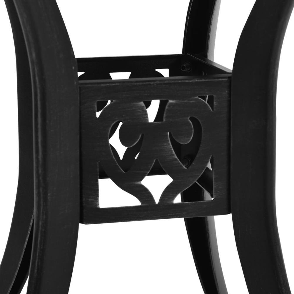 vidaXL Garden Table Black 30.7"x30.7"x28.3" Cast Aluminum 5583. Picture 4