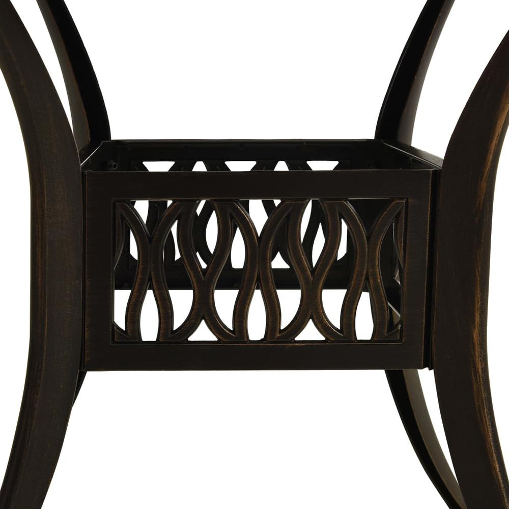 vidaXL Garden Table Bronze 35.4"x35.4"x29.1" Cast Aluminum 5585. Picture 4