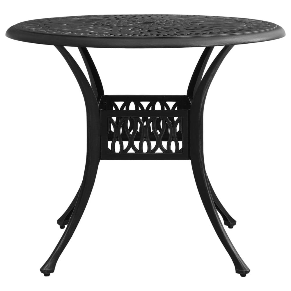 vidaXL Garden Table Black 35.4"x35.4"x29.1" Cast Aluminum 5586. Picture 2