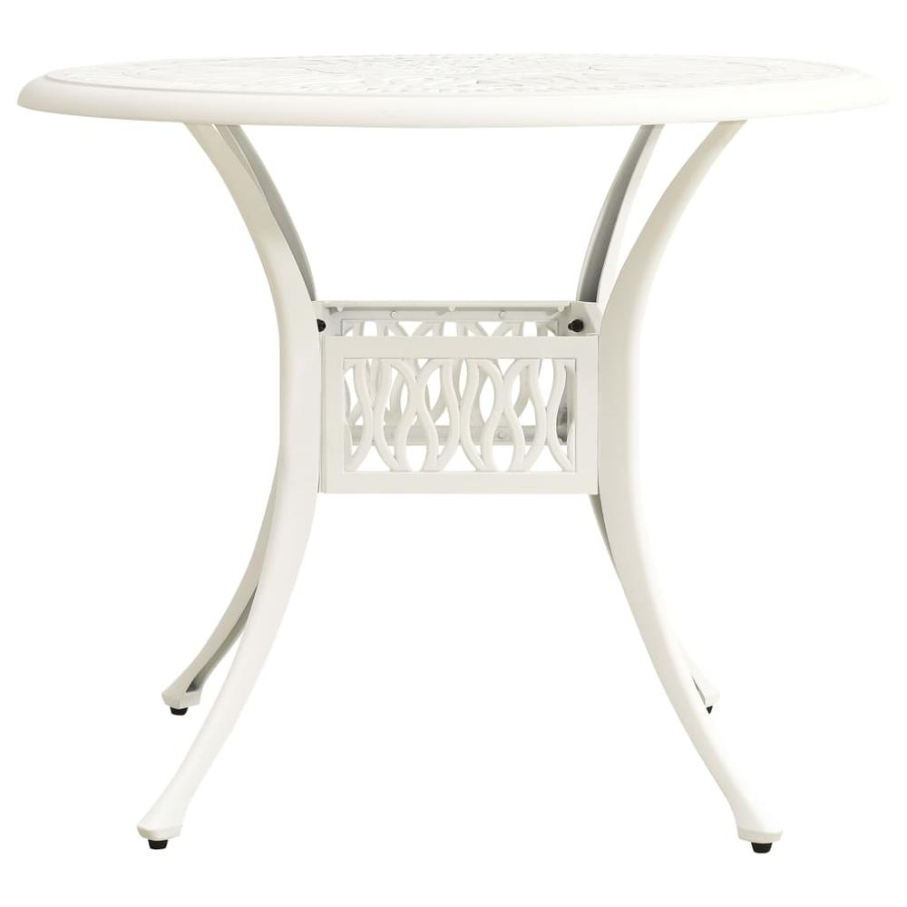 vidaXL Garden Table White 35.4"x35.4"x29.1" Cast Aluminum 5587. Picture 2