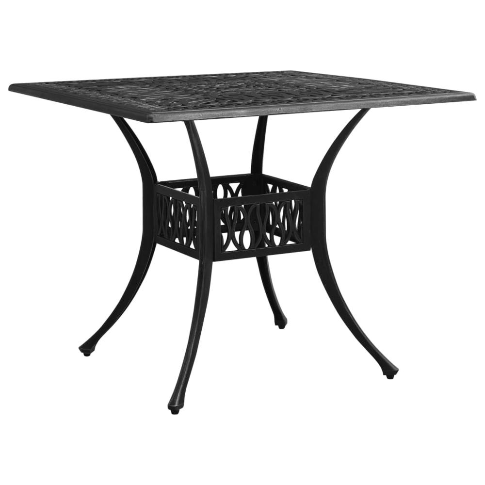 vidaXL Garden Table Black 35.4"x35.4"x28.7" Cast Aluminum 5589. Picture 1