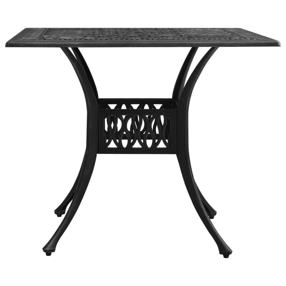 vidaXL Garden Table Black 35.4"x35.4"x28.7" Cast Aluminum 5589. Picture 2