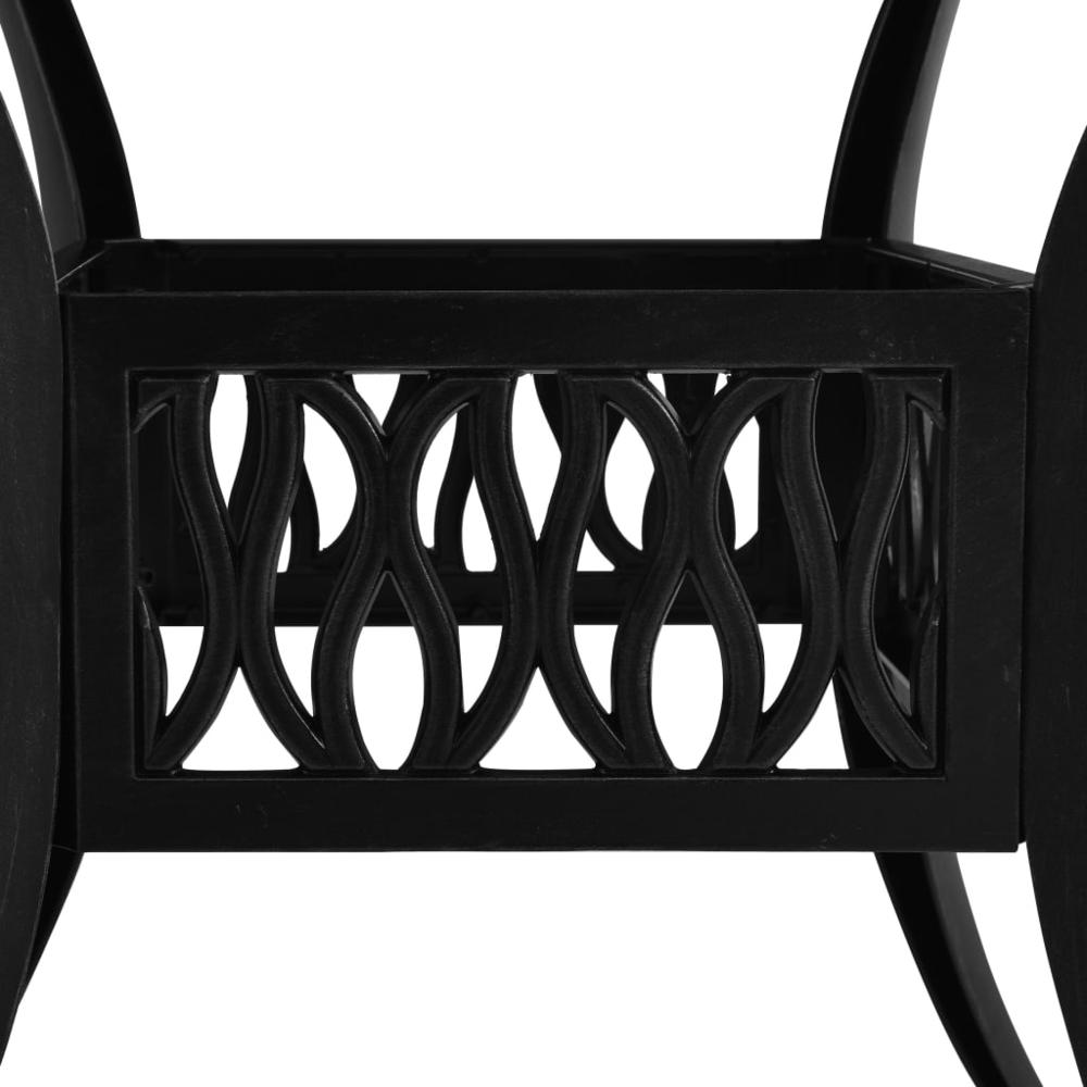 vidaXL Garden Table Black 35.4"x35.4"x28.7" Cast Aluminum 5589. Picture 4