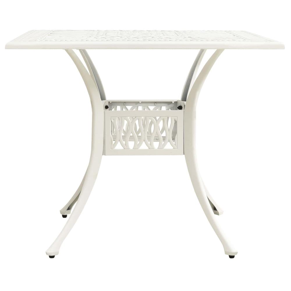 vidaXL Garden Table White 35.4"x35.4"x28.7" Cast Aluminum 5590. Picture 2