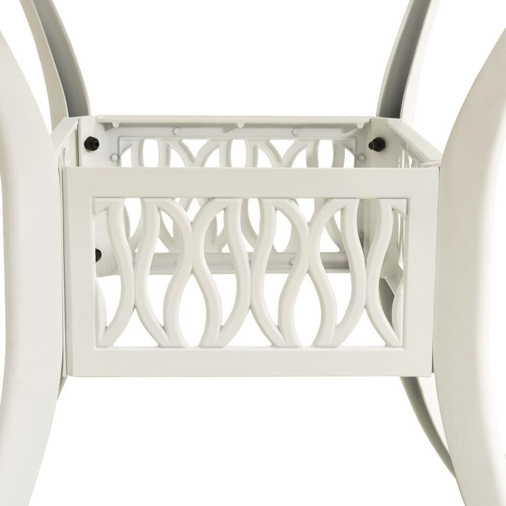 vidaXL Garden Table White 35.4"x35.4"x28.7" Cast Aluminum 5590. Picture 4