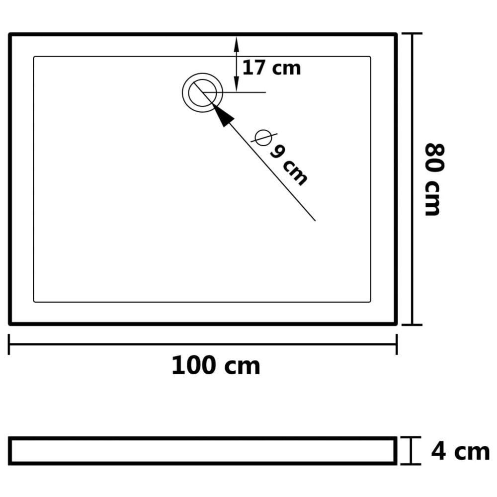 vidaXL Rectangular ABS Shower Base Tray 31.5"x39.4". Picture 7
