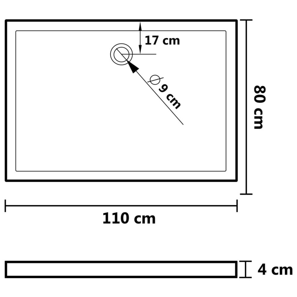 vidaXL Rectangular ABS Shower Base Tray White 31.5"x43.3". Picture 7