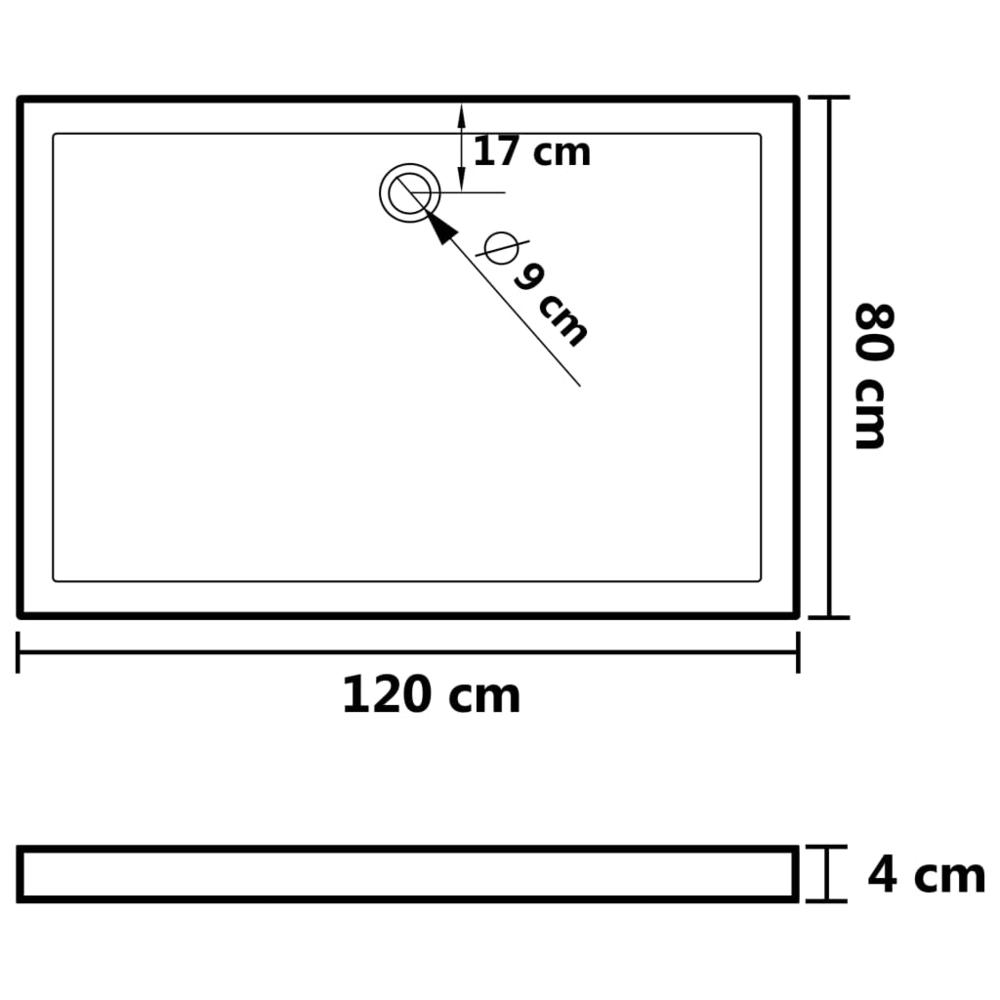 vidaXL Rectangular ABS Shower Base Tray Black 31.5"x47.2". Picture 7