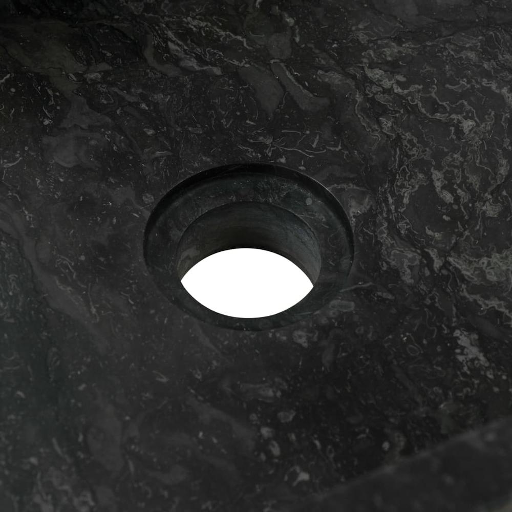 vidaXL Bathroom Vanity Cabinet Solid Teak with Sink Marble Black, 3058159. Picture 8