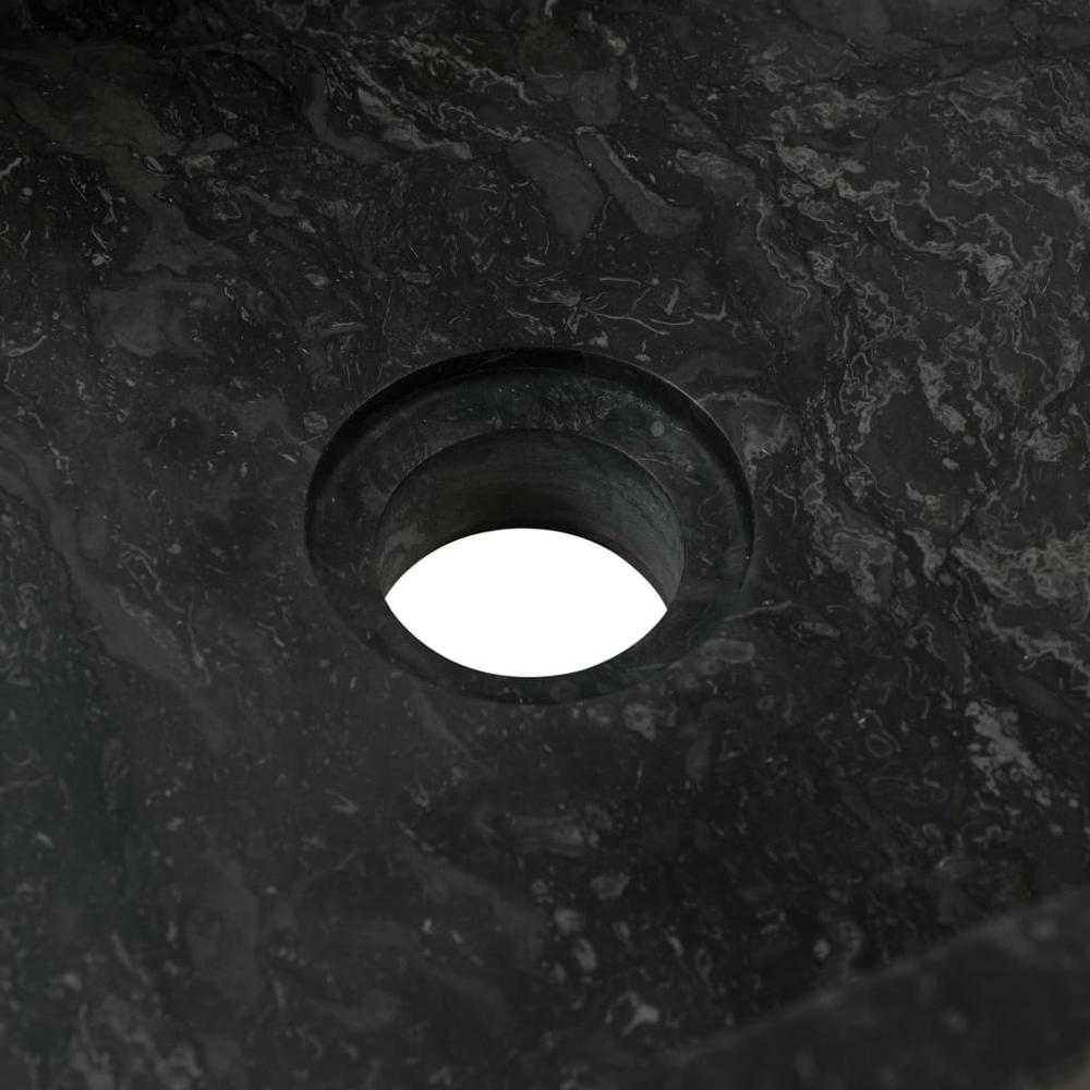 vidaXL Bathroom Vanity Cabinet Solid Teak with Sink Marble Black, 3058173. Picture 7