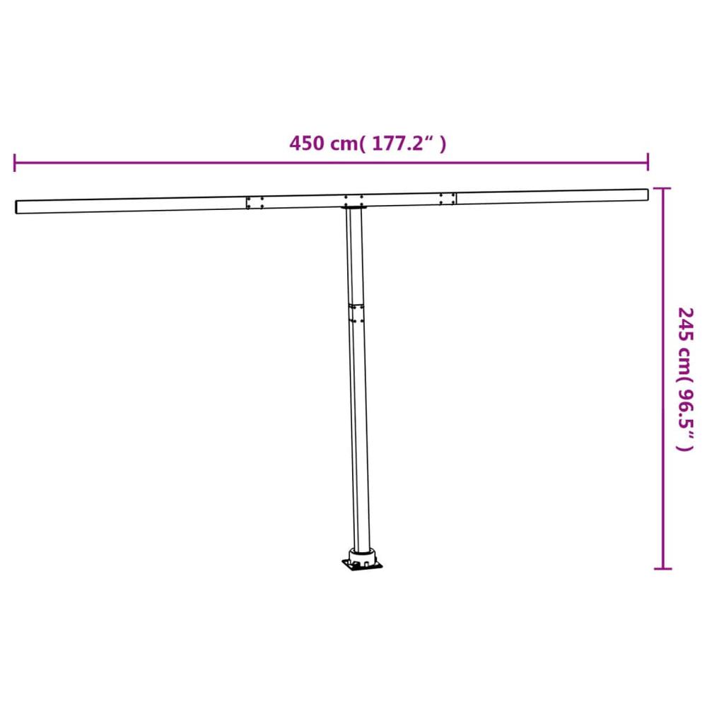 Awning Post Set Anthracite 177.2"x96.5" Iron. Picture 9