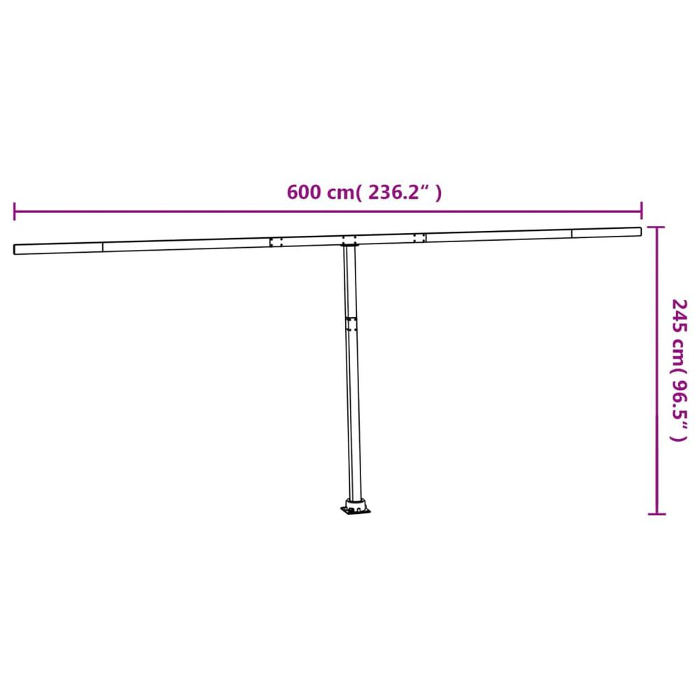 Awning Post Set Anthracite 236.2"x96.5" Iron. Picture 9
