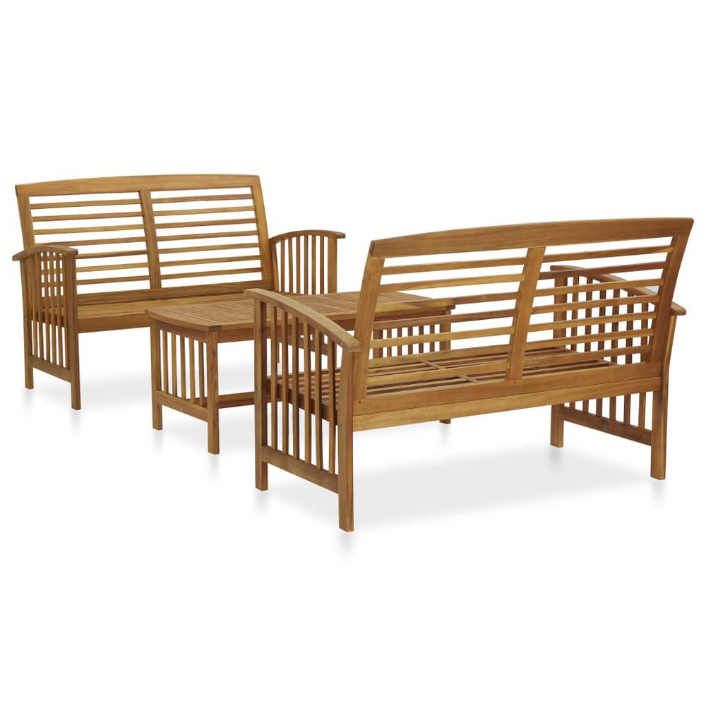 vidaXL 3 Piece Garden Lounge Set Solid Acacia Wood, 3057972. The main picture.