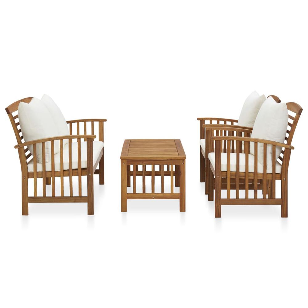 vidaXL 4 Piece Garden Lounge Set with Cushions Solid Acacia Wood, 3057975. Picture 2