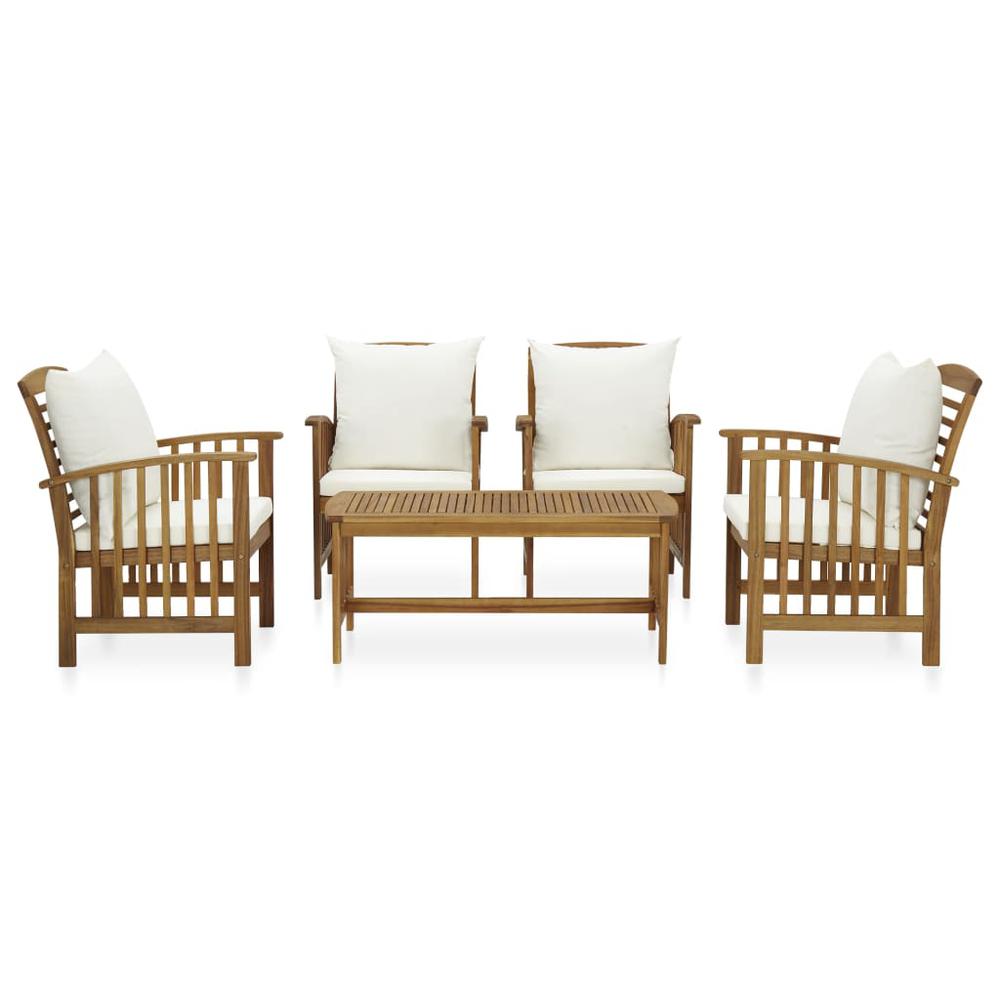 vidaXL 5 Piece Garden Lounge Set with Cushions Solid Acacia Wood, 3057978. Picture 2