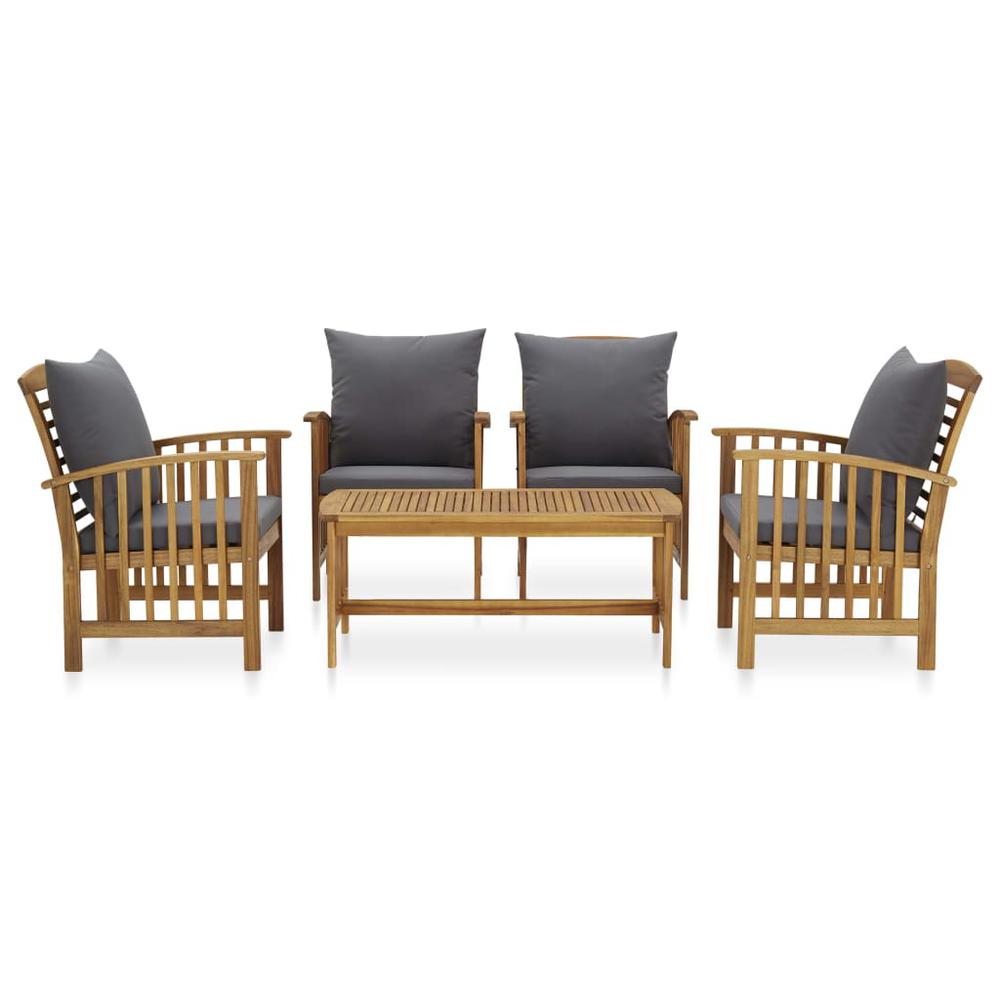 vidaXL 5 Piece Garden Lounge Set with Cushions Solid Acacia Wood, 3057982. Picture 2
