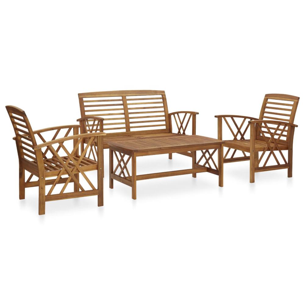 vidaXL 4 Piece Garden Lounge Set Solid Acacia Wood, 3057983. The main picture.