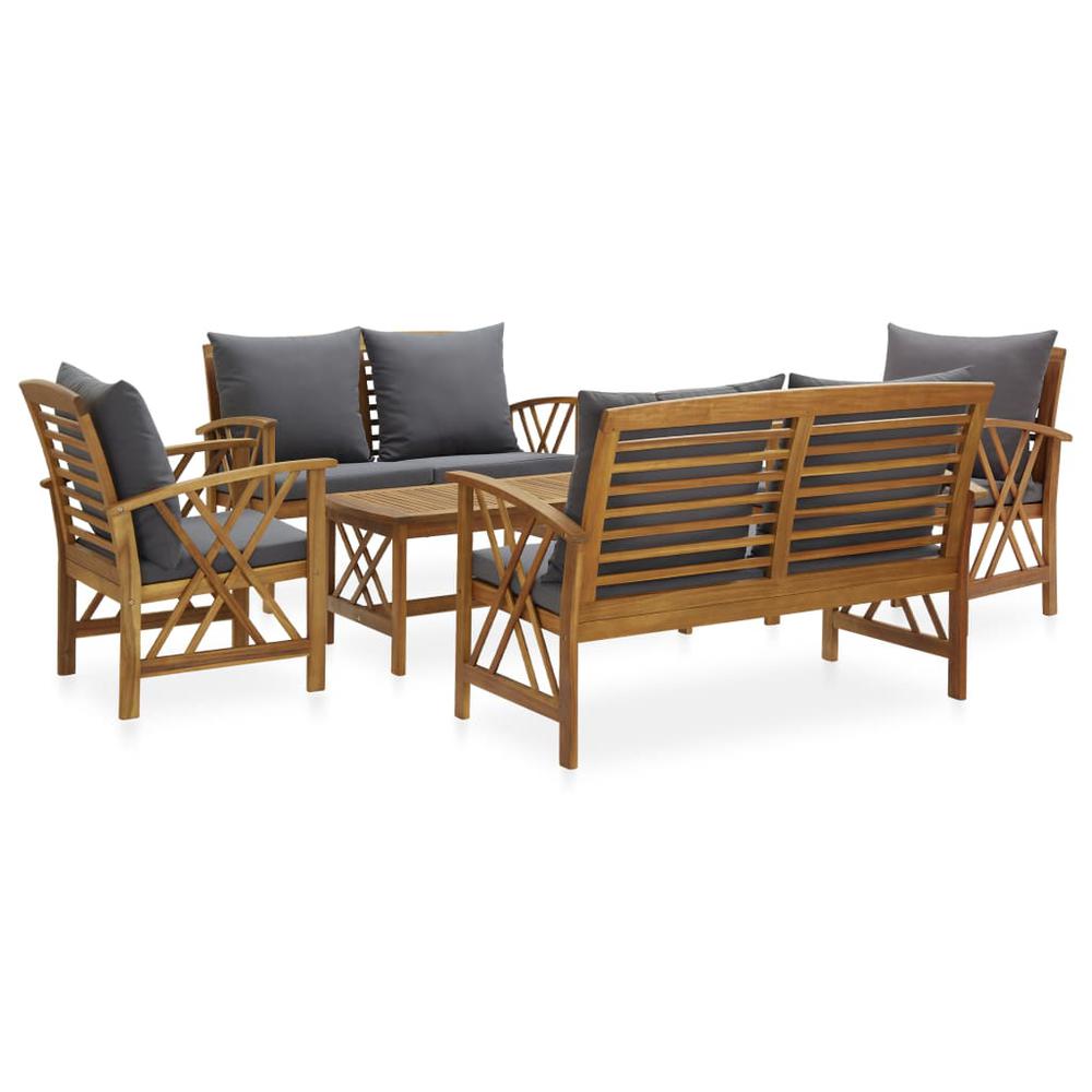 vidaXL 5 Piece Garden Lounge Set with Cushions Solid Acacia Wood, 3057993. Picture 1