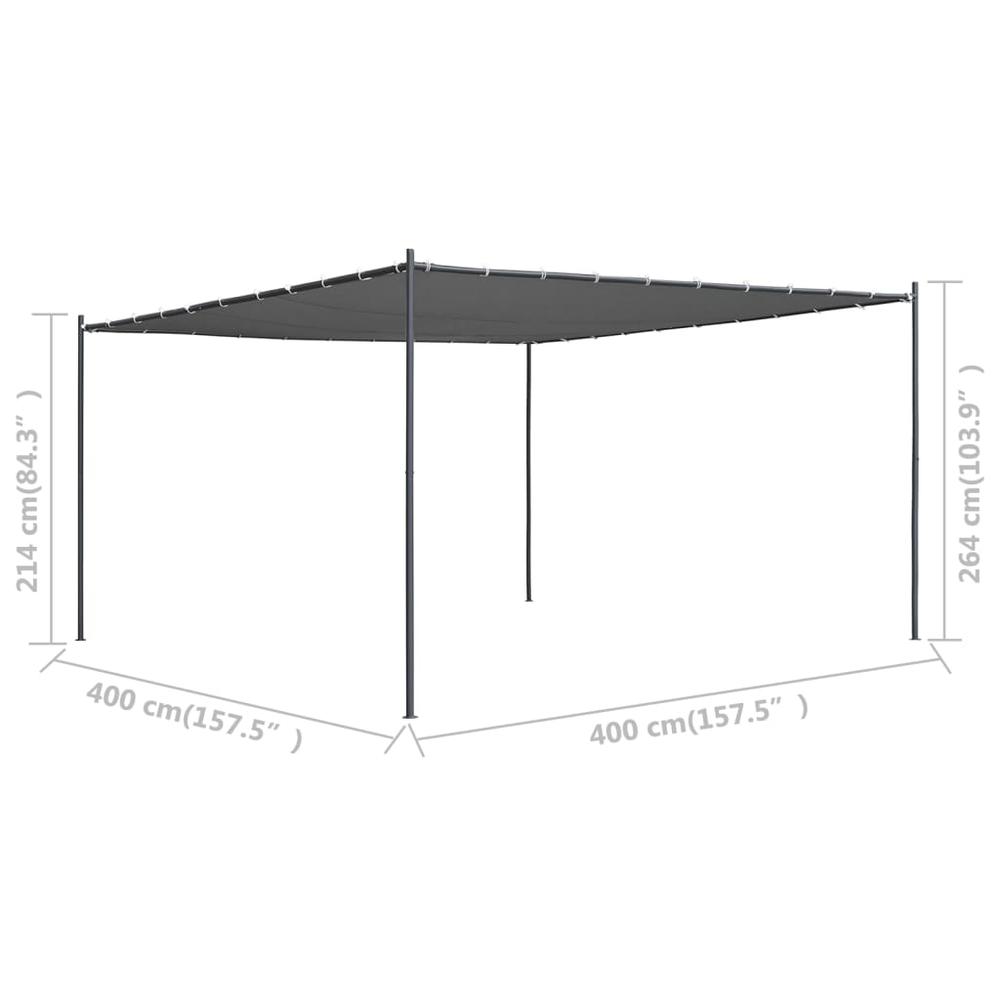 vidaXL Gazebo with Slanted Roof 157.5"x157.5"x103.9" Anthracite 180 g/m? 5773. Picture 6
