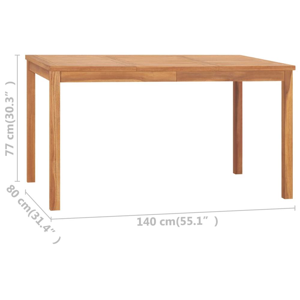 vidaXL Garden Dining Table 55.1"x31.5"x30.3" Solid Teak Wood 5619. Picture 7