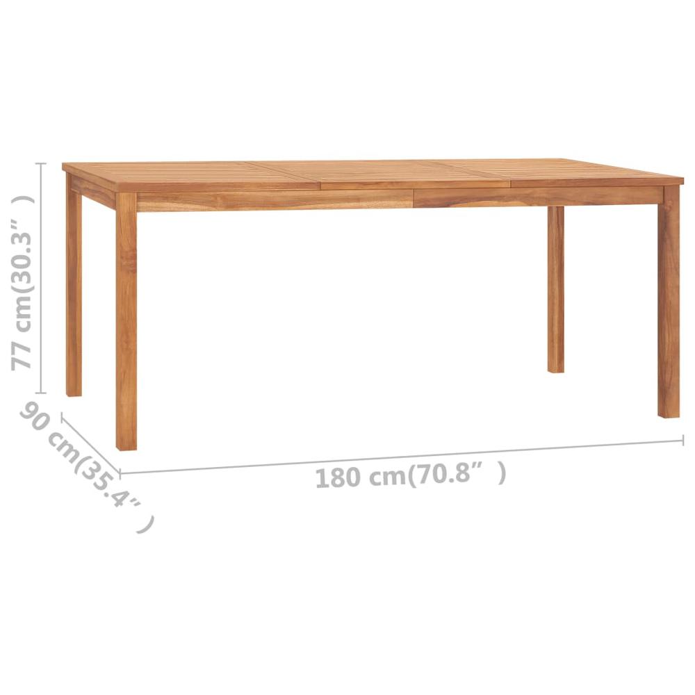 vidaXL Garden Dining Table 70.9"x35.4"x30.3" Solid Teak Wood 5621. Picture 7