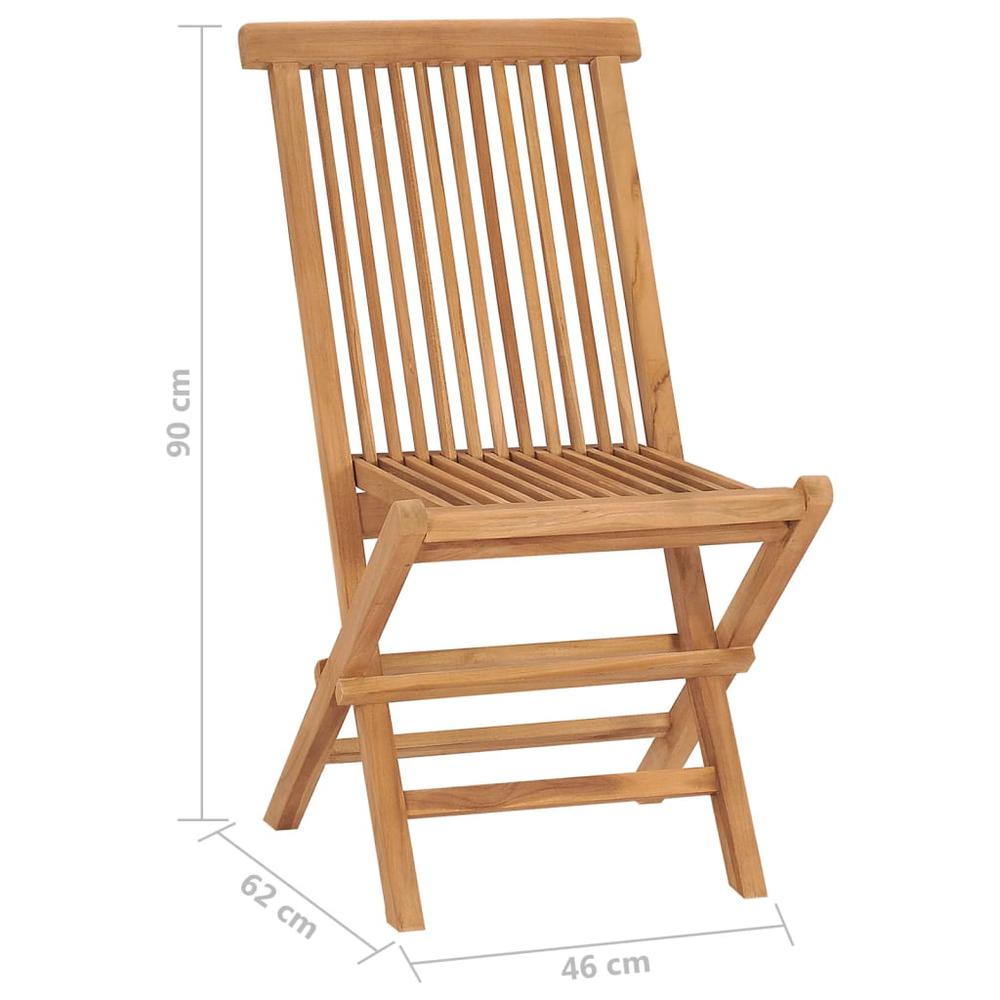vidaXL Folding Patio Chairs 2 pcs Solid Teak Wood, 315441. Picture 9