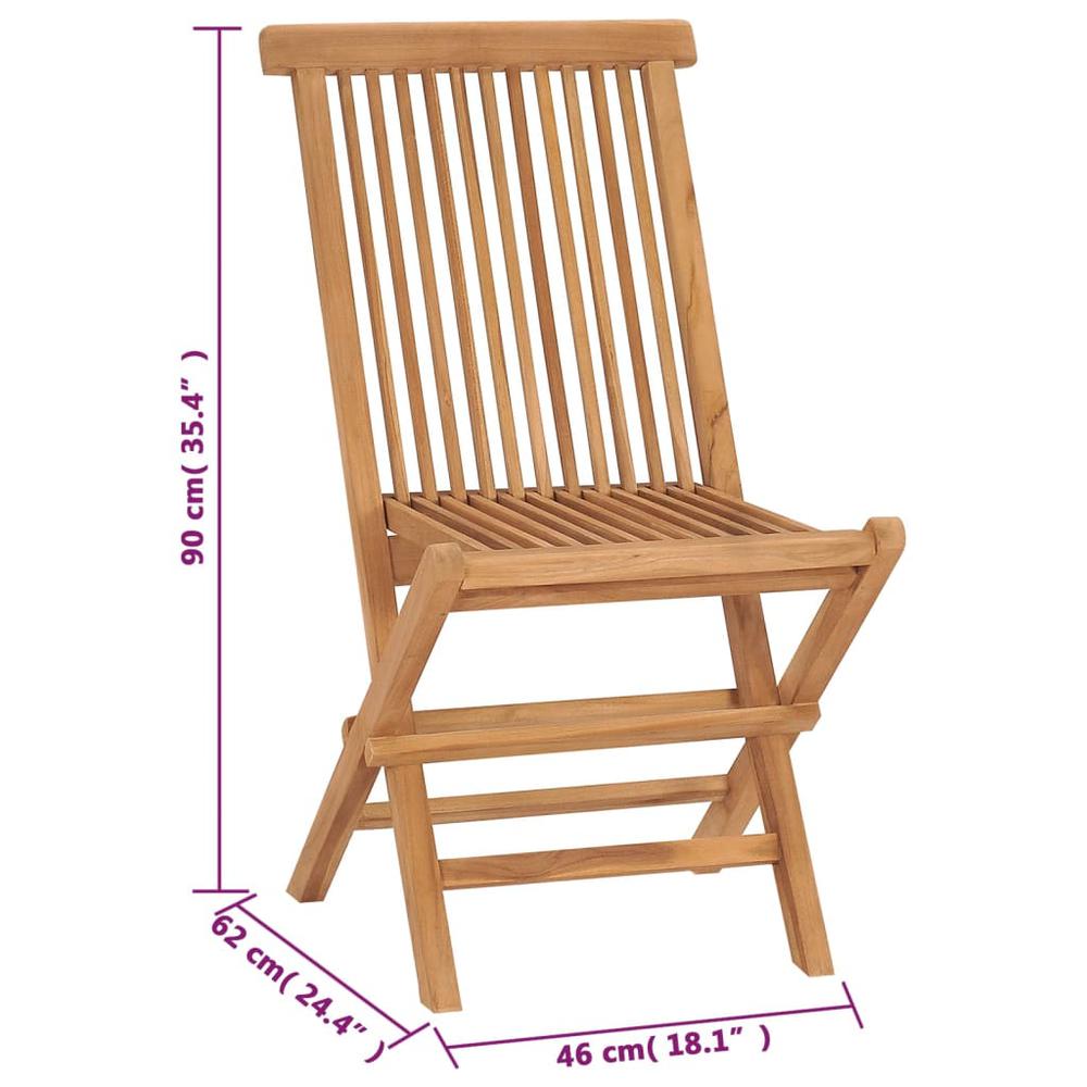 vidaXL Folding Patio Chairs 4 pcs Solid Teak Wood, 315442. Picture 9
