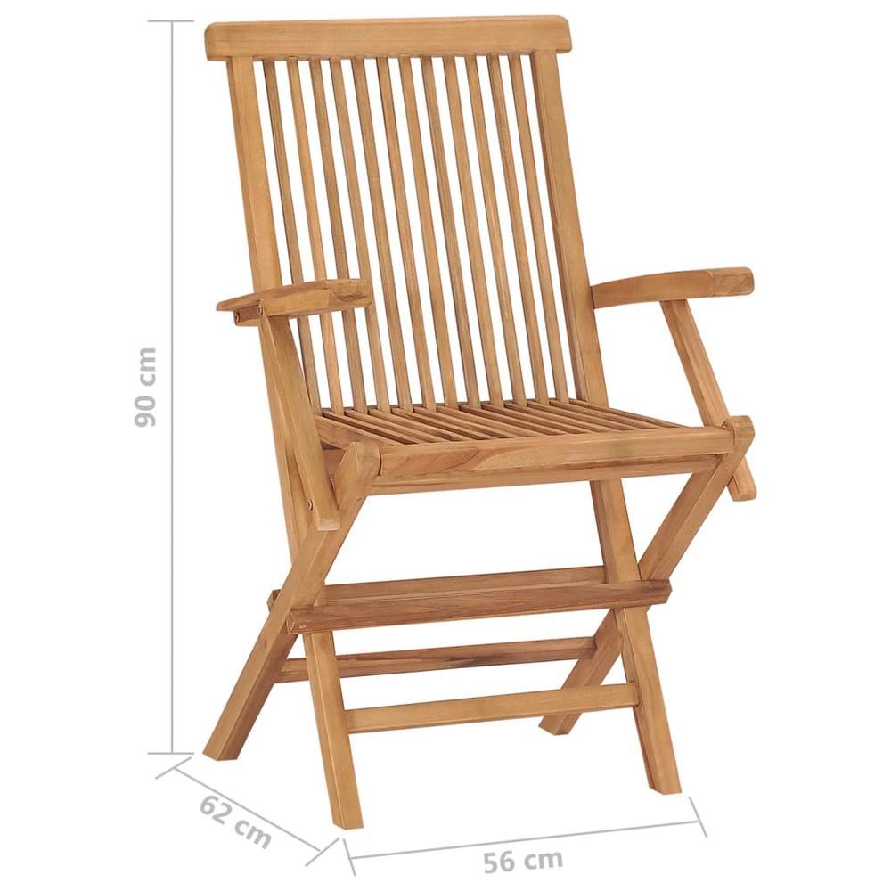 vidaXL Folding Patio Chairs 2 pcs Solid Teak Wood, 315443. Picture 9