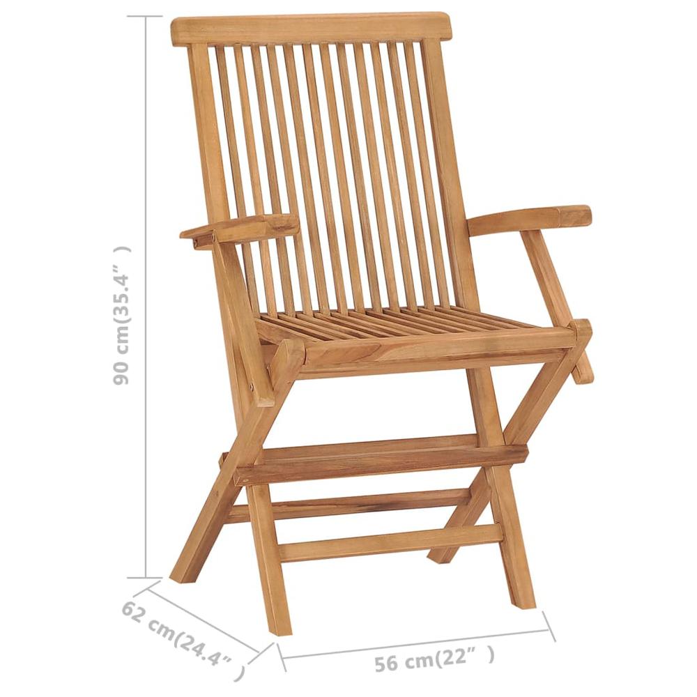 Folding Patio Chairs 3 pcs Solid Teak Wood. Picture 8