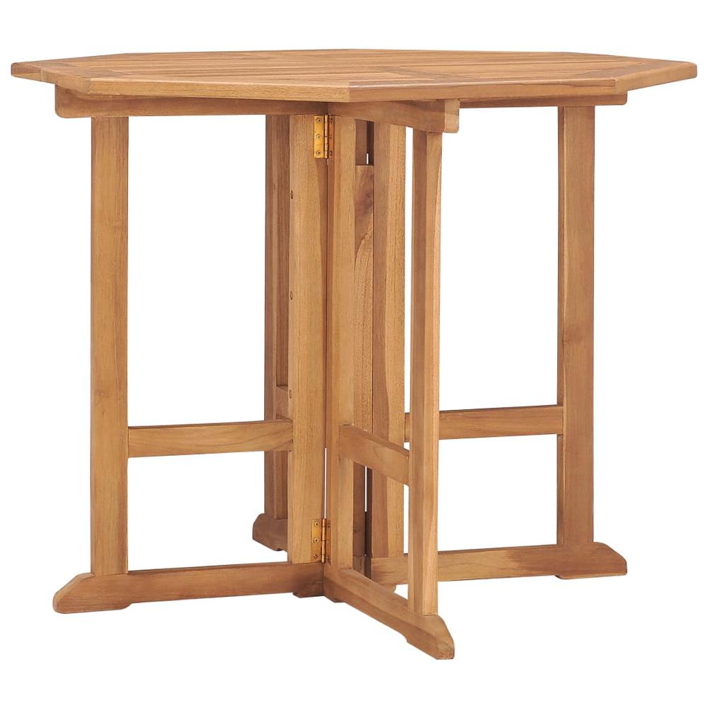 vidaXL Folding Garden Dining Table 35.4"x35.4"x29.5" Solid Teak Wood 5447. Picture 1