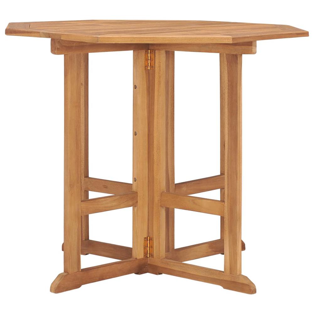 vidaXL Folding Garden Dining Table 35.4"x35.4"x29.5" Solid Teak Wood 5447. Picture 3