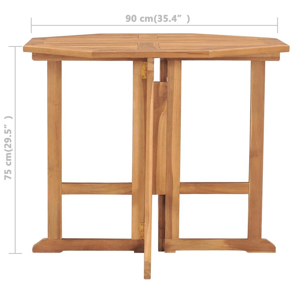 vidaXL Folding Garden Dining Table 35.4"x35.4"x29.5" Solid Teak Wood 5447. Picture 7