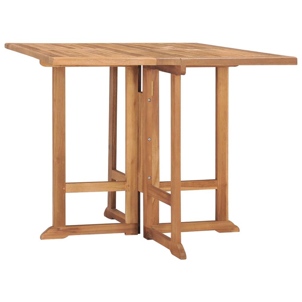 vidaXL Folding Garden Dining Table 35.4"x35.4"x29.5" Solid Teak Wood 5448. Picture 1