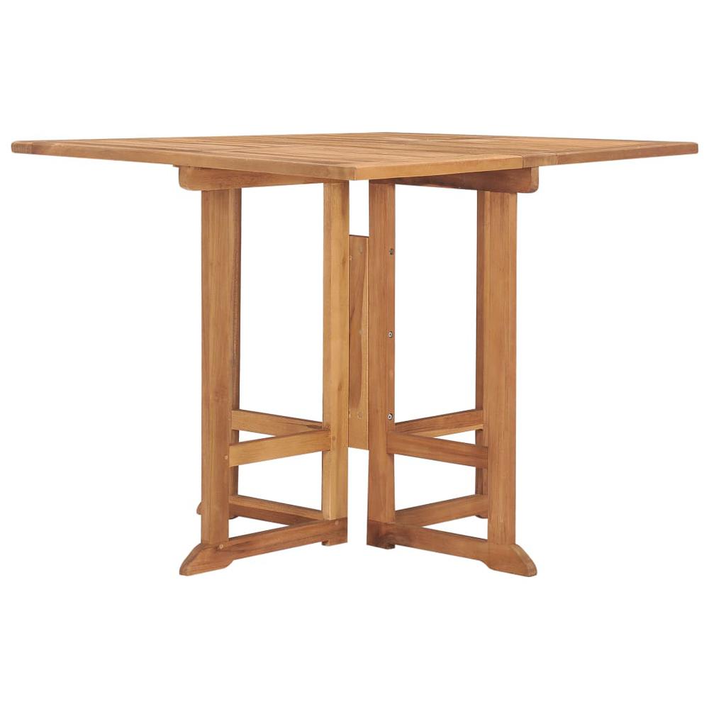 vidaXL Folding Garden Dining Table 35.4"x35.4"x29.5" Solid Teak Wood 5448. Picture 4