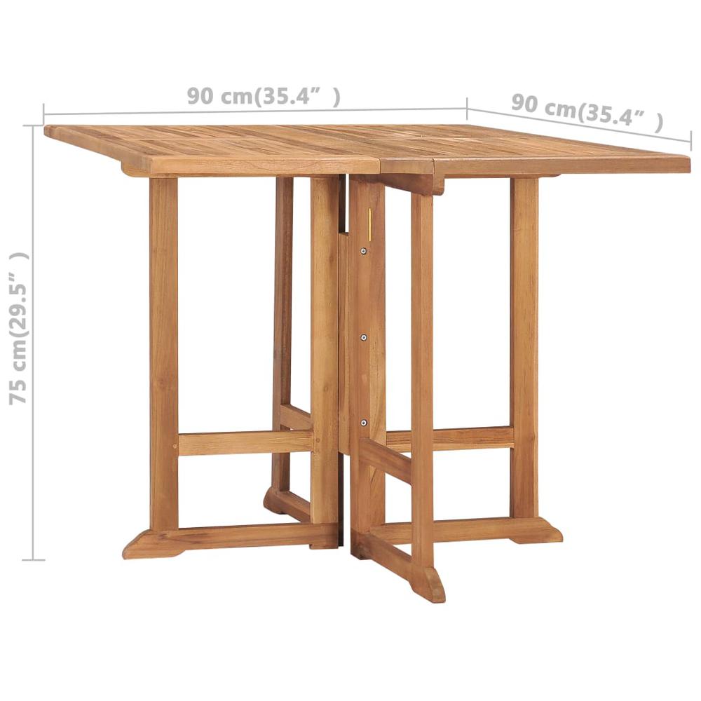 vidaXL Folding Garden Dining Table 35.4"x35.4"x29.5" Solid Teak Wood 5448. Picture 7
