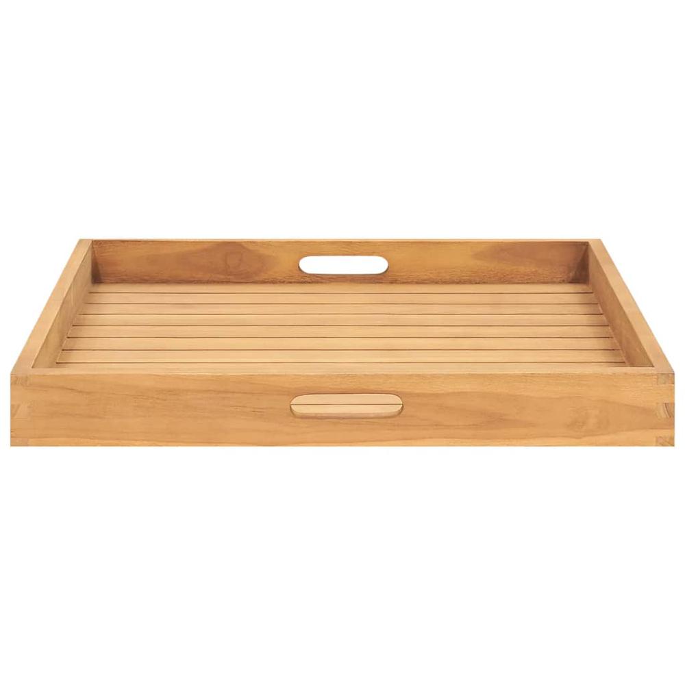 Serving Tray 23.6"x23.6" Solid Wood Teak. Picture 3