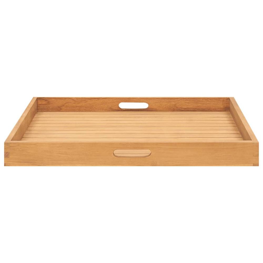 Serving Tray 27.6"x27.6" Solid Wood Teak. Picture 3